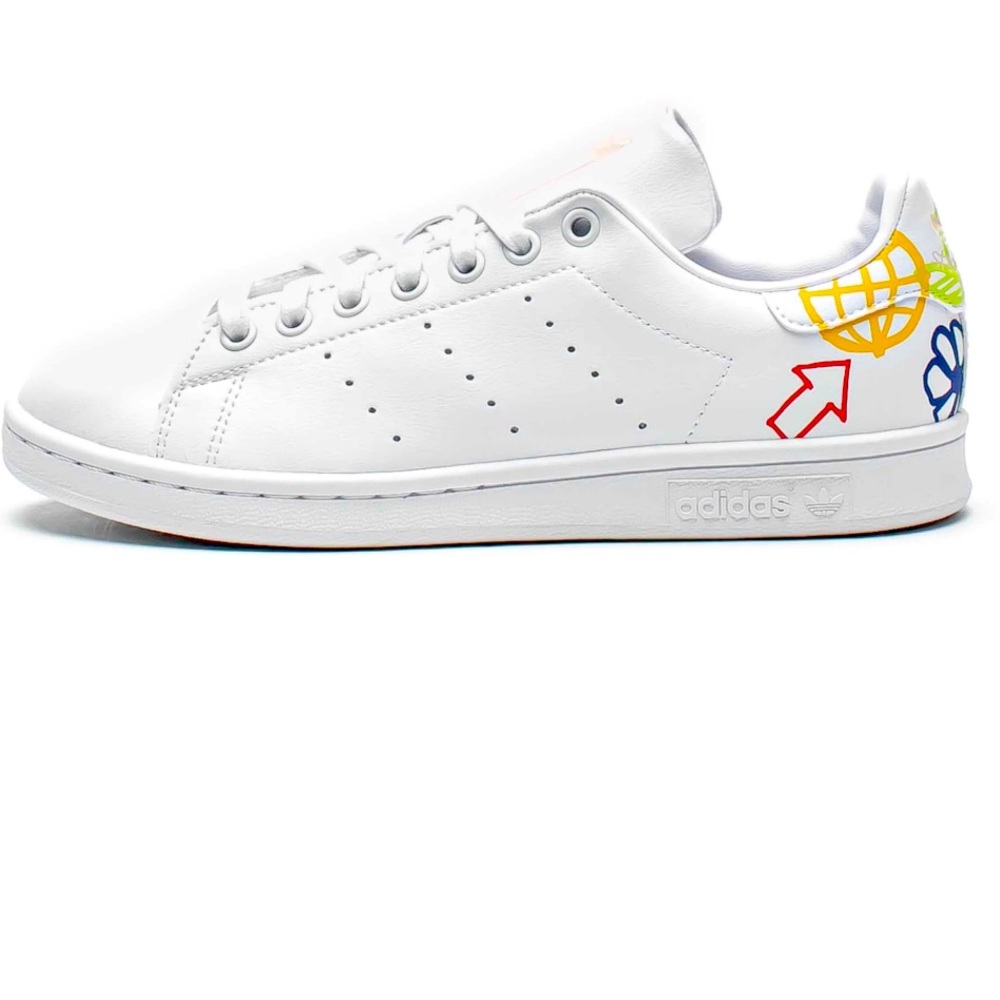 ADIDAS Woman’s STAN SMITH 'PRIMEGREEN FLORAL' CLOUD WHITE/HALO IVORY Sneakers